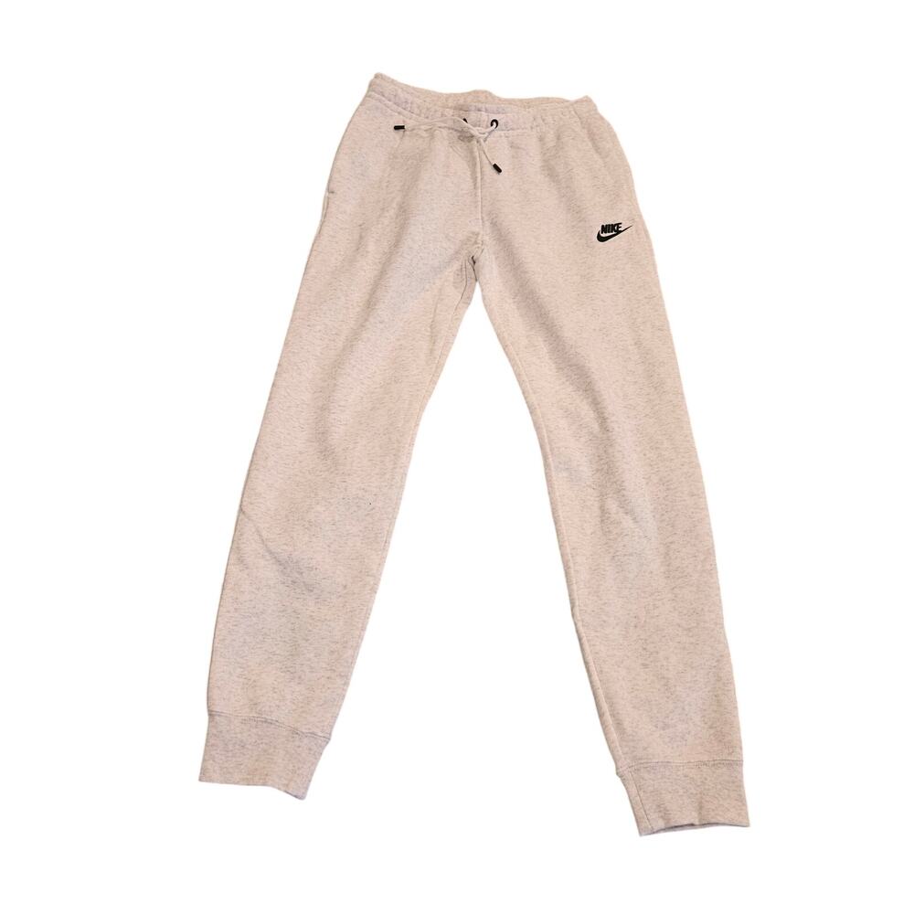 Nike Sportswear Jogger Sweatpants Heather Gray Small S Embroidered Logo Fleece